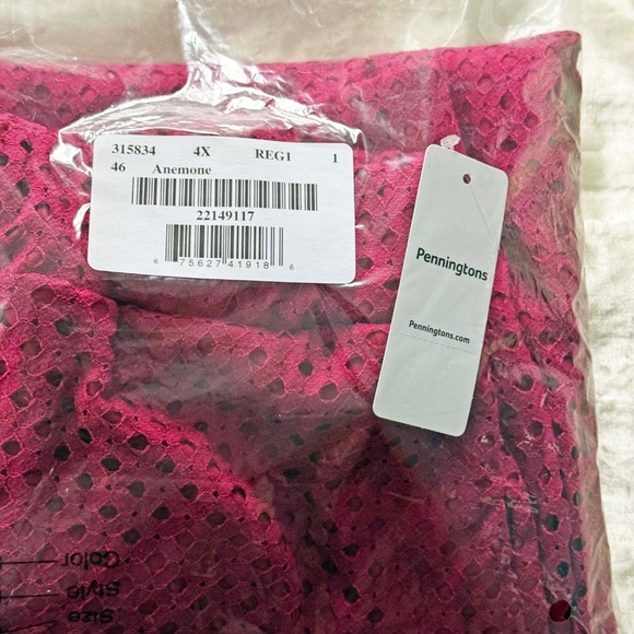 LACE SKIRT, ANEMONE (Wine), SIZE 4X, 24 INCH LENGTH, COTTON NYLON BLEND, POCKETS - Picture 8 of 9